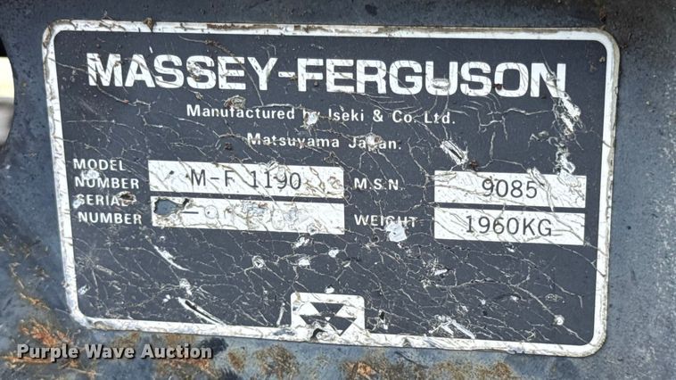 image for item DO2391 Massey Ferguson 1190 MFWD tractor