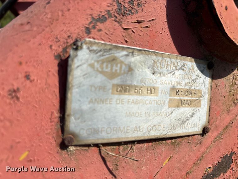 image for item EA7616 1990 Kuhn GMB66HD disc mower