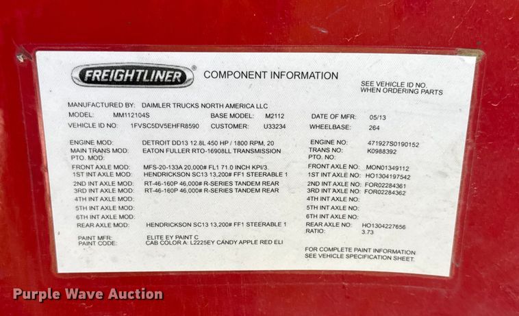 image for item EF2199 2014 Freightliner Business Class M2 feed delivery truck