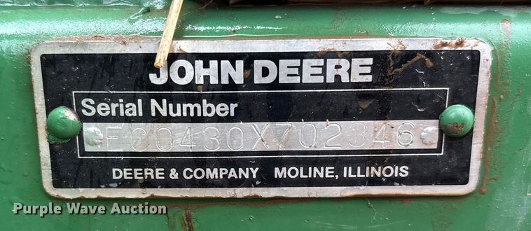 image for item EF6093 John Deere 430 round baler