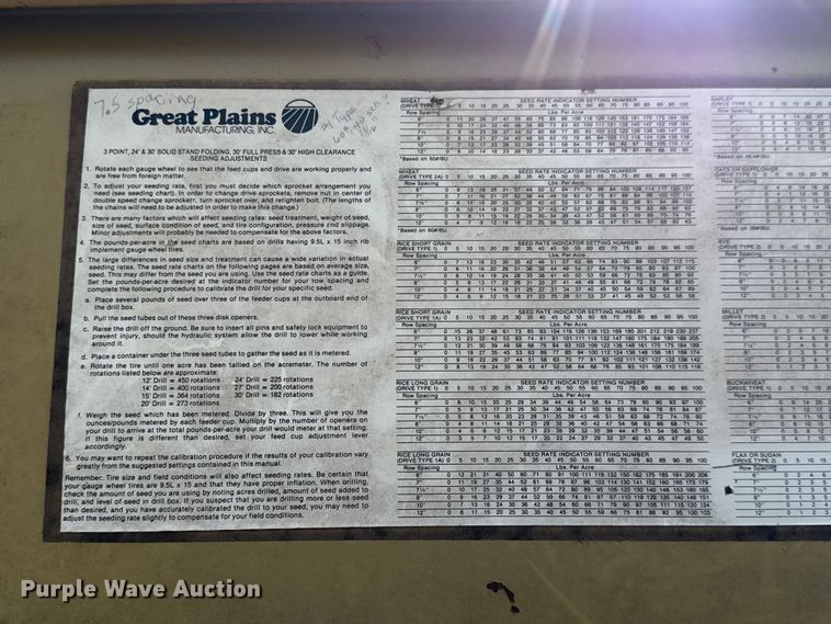 image for item EM8367 Great Plains Solid Stand 24 grain drill