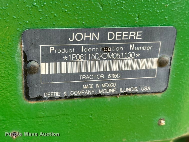 image for item EM8372 2013 John Deere 6115D MFWD tractor