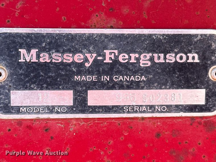image for item EP0760 Massey Ferguson 12 small square baler