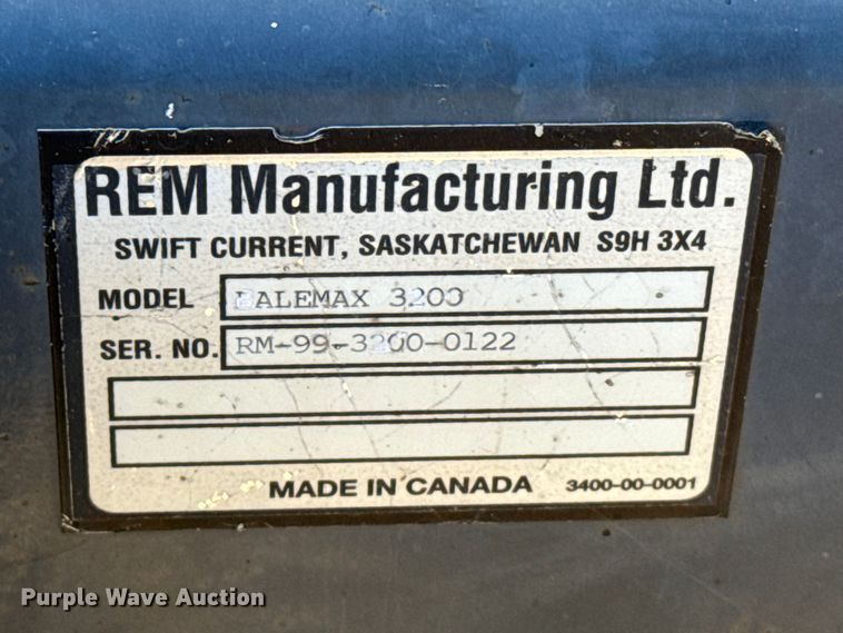 image for item EP0771 REM Delta 3200 Bale Max bale processor