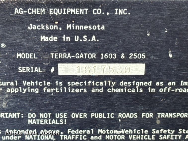 image for item ER0193 Ag Chem Terra Gator 1803 spreader