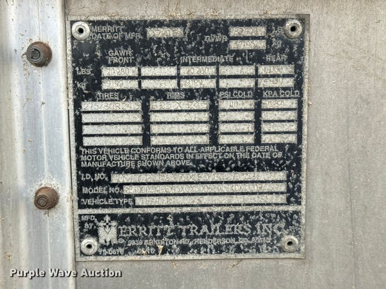 image for item EU6089 2019 Merritt DDLCDB livestock trailer