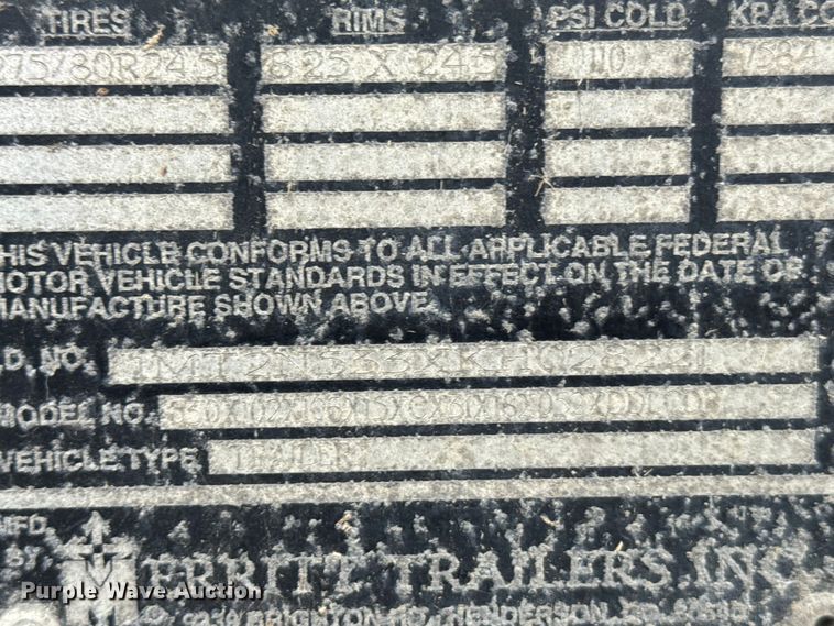 image for item EU6089 2019 Merritt DDLCDB livestock trailer