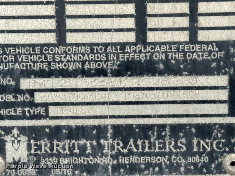 image for item EU6090 2019 Merritt DDLCDB livestock trailer