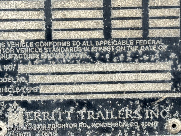 image for item EU6091 2018 Merritt DDLCDBM livestock trailer