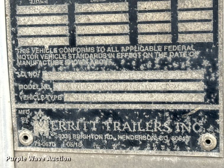 image for item EU6091 2018 Merritt DDLCDBM livestock trailer