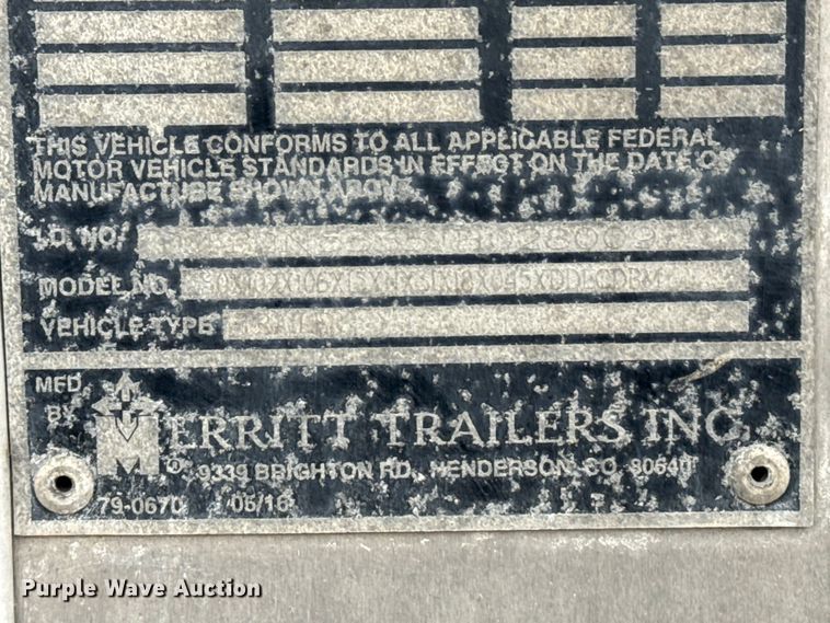 image for item EU6091 2018 Merritt DDLCDBM livestock trailer