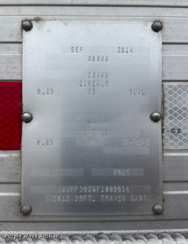 image for item EU6092 2015 Travis end dump trailer