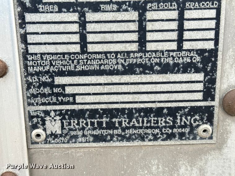 image for item EU6093 2018 Merritt DDLCDBM livestock trailer