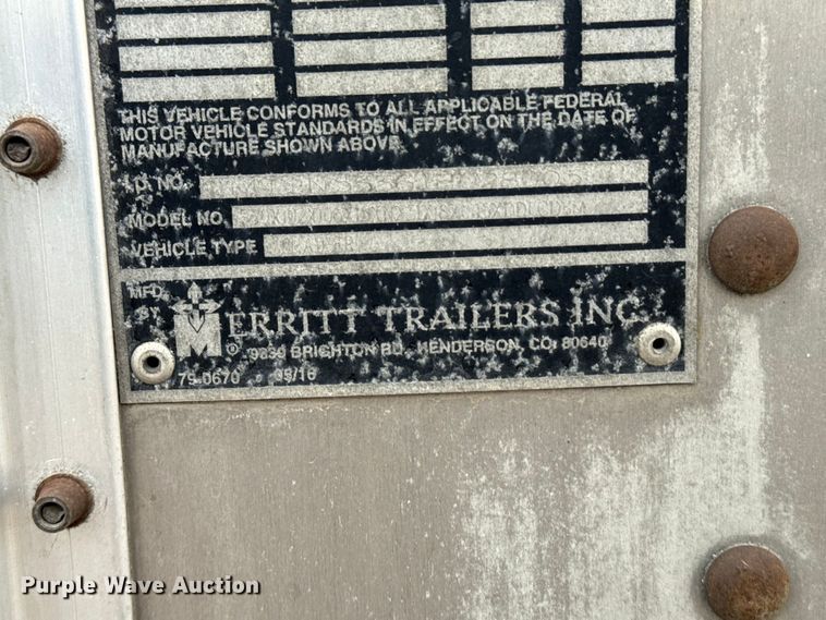 image for item EU6093 2018 Merritt DDLCDBM livestock trailer