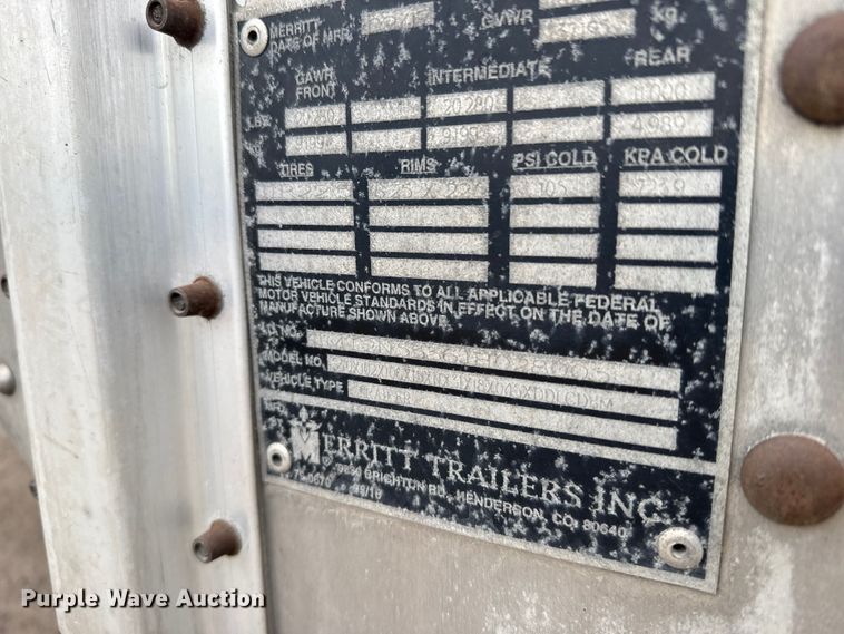 image for item EU6093 2018 Merritt DDLCDBM livestock trailer