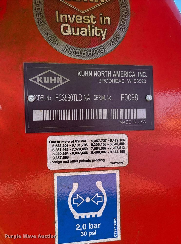 image for item EV3178 Kuhn FC3560TLD disc mower