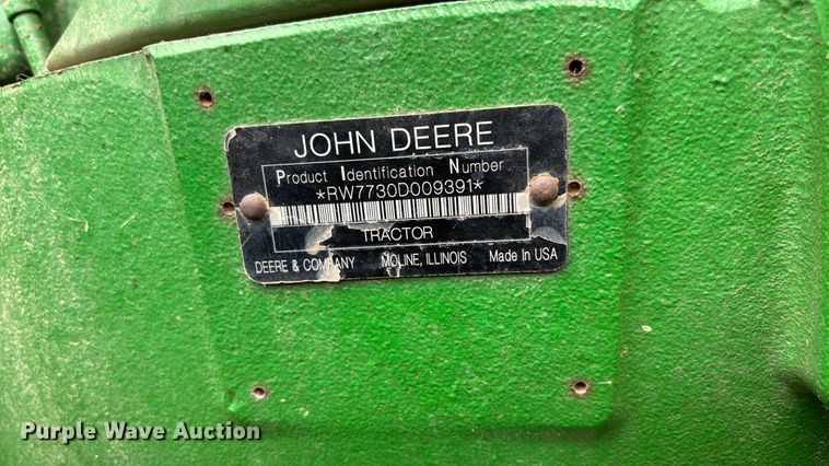image for item EV3193 2008 John Deere 7730 MFWD tractor