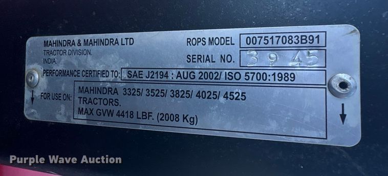 image for item FI0015 Mahindra 4025 tractor