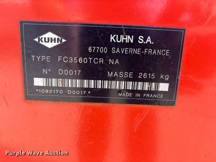 image for item YA1258 Kuhn FC 3560 TCR disc mower