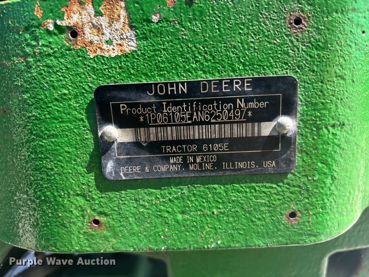 image for item YA1287 2022 John Deere 6105E MFWD tractor
