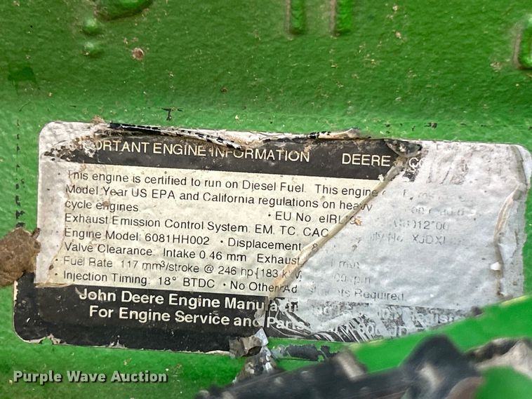 image for item YA1346 1999 John Deere 9510 Maximizer RWA combine