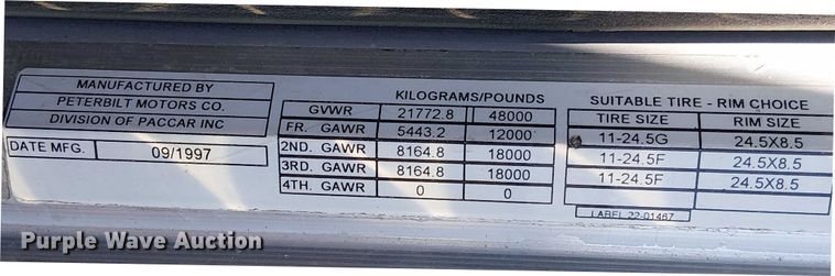 image for item DJ7857 1998 Peterbilt 379 semi truck
