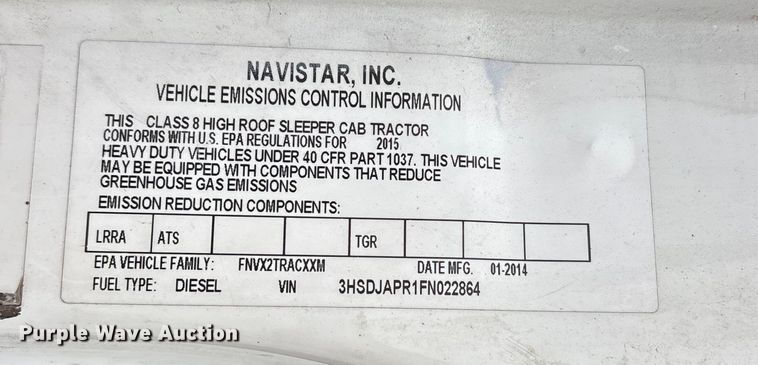 image for item DM1989 2014 International Prostar semi truck