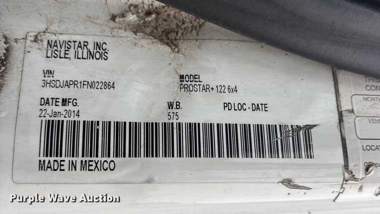 image for item DM1989 2014 International Prostar semi truck