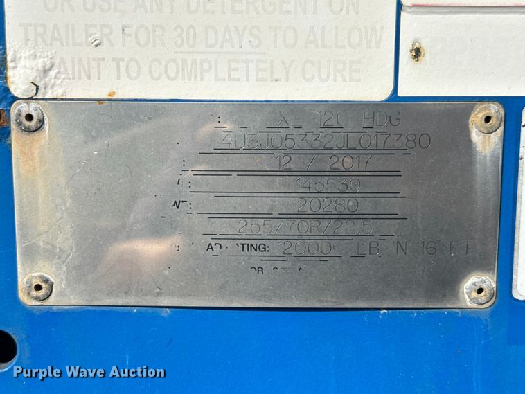 image for item DO2379 2018 XL Specialized Trailers  XL120HDG lowboy equipment trailer