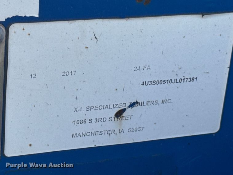 image for item DO2379 2018 XL Specialized Trailers  XL120HDG lowboy equipment trailer