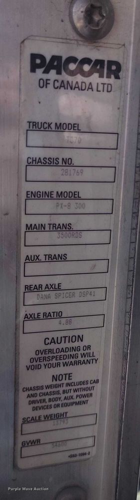 image for item DP5100 2011 Kenworth T370 truck cab and chassis