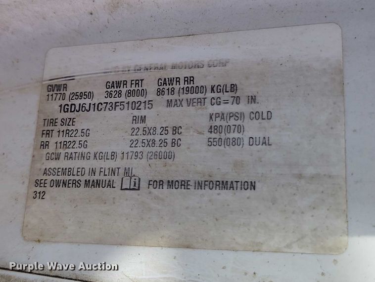 image for item DP5108 2003 GMC TC6C042 fuel / lube truck