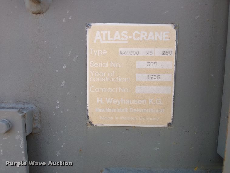 image for item DU3631 1986 Man M1001  crane truck