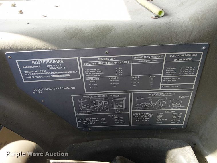 image for item DU3631 1986 Man M1001  crane truck