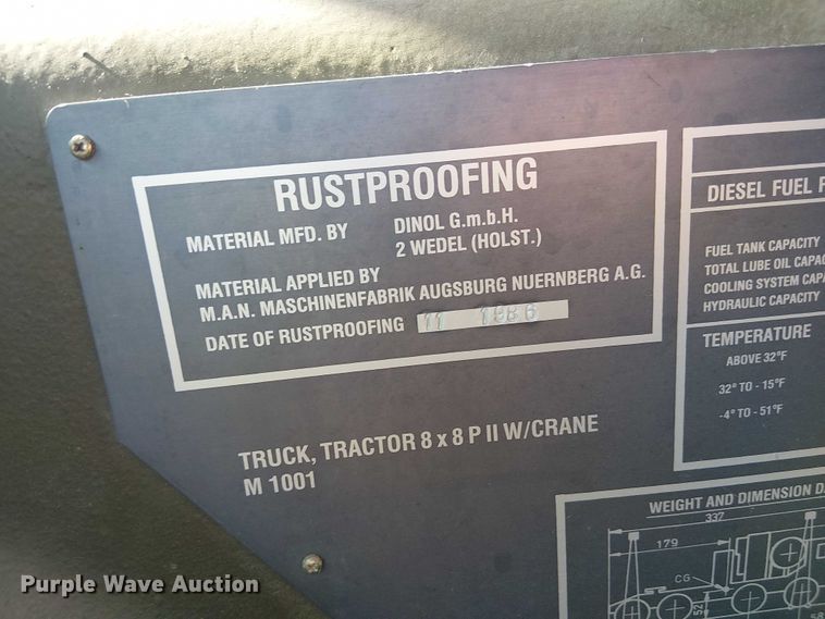 image for item DU3631 1986 Man M1001  crane truck