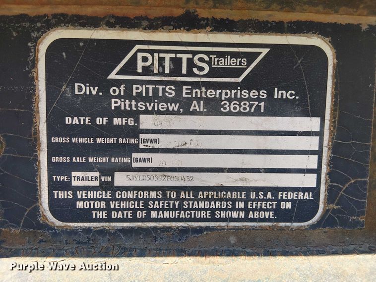 image for item DU3647 2003 Lowboy drop deck equipment trailer