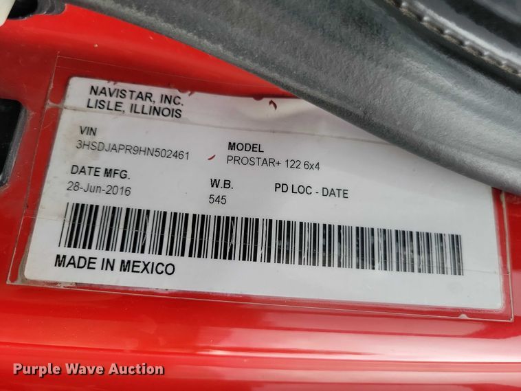 image for item DX6464 2016 International ProStar Plus 122 semi truck