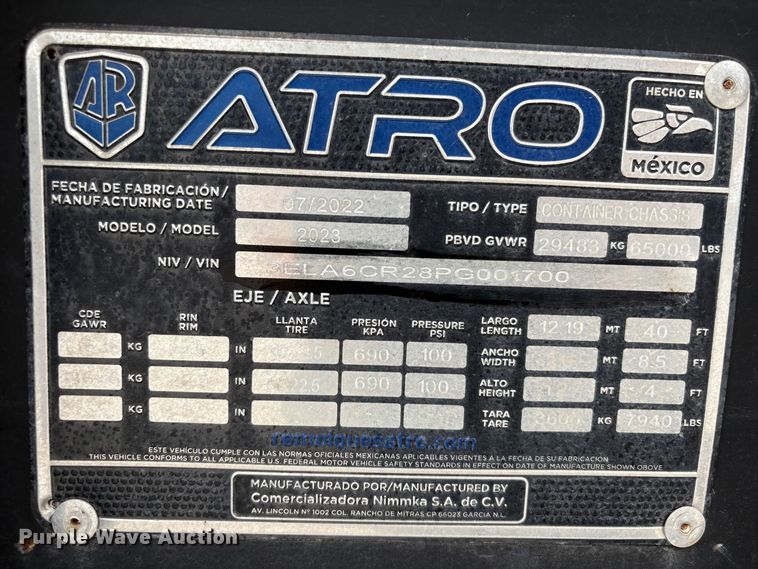 image for item EA7004 2023 Atro 2023 container trailer