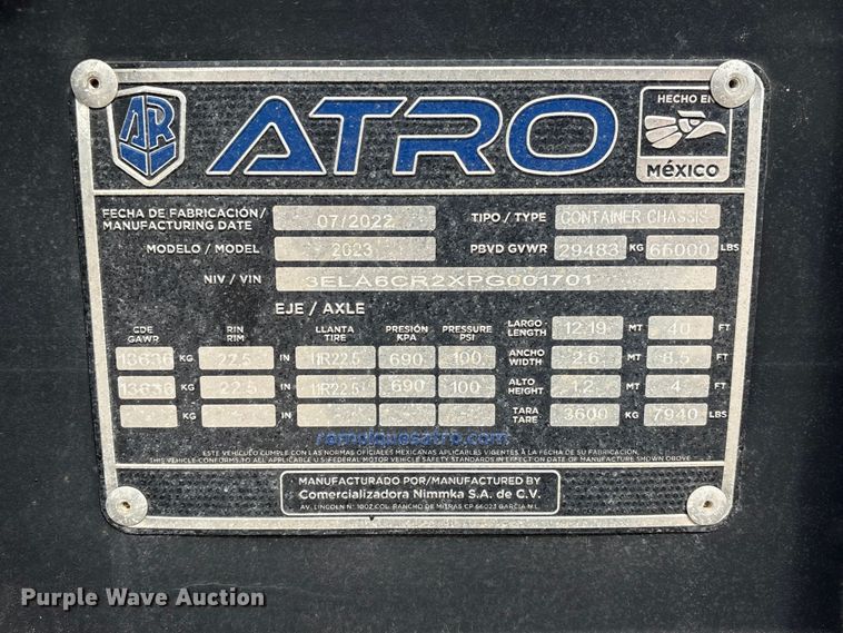 image for item EA7008 2023 Atro 2023 container trailer