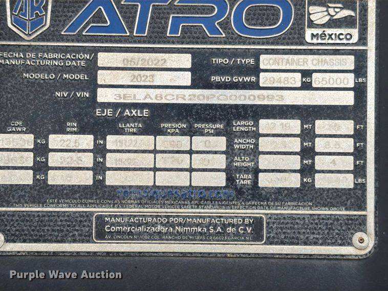 image for item EA7012 2023 Atro 2023 container trailer