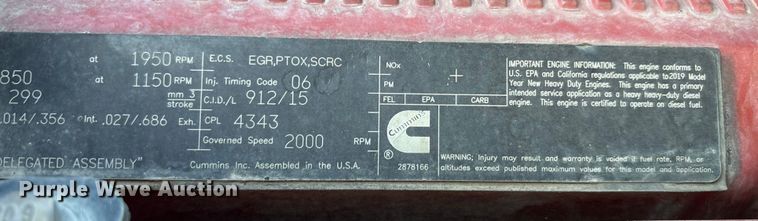 image for item EA7552 2020 Kenworth T880 semi truck