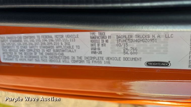 image for item EA7577 2016 Freightliner Business Class M2 flatbed truck