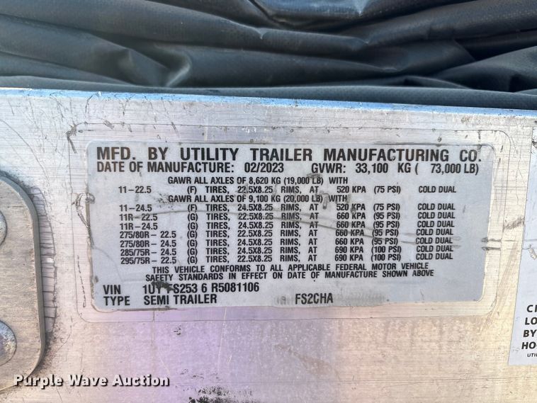 image for item EA7591 2024 Utility FS2CHA flatbed trailer