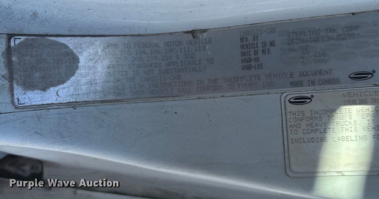 image for item EC3857 2003 Sterling L-Line truck cab and chassis