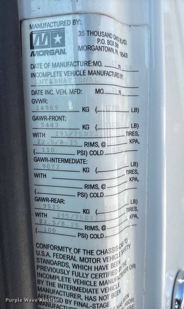 image for item ED2278 2007 International 4300 refrigerated delivery truck