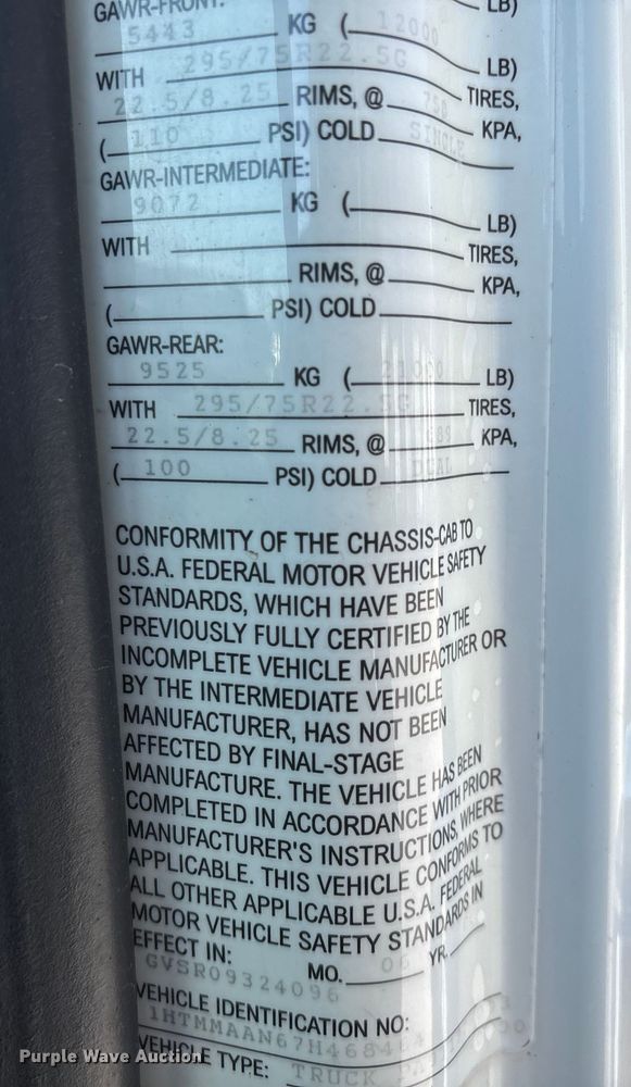 image for item ED2278 2007 International 4300 refrigerated delivery truck