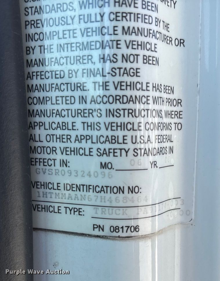 image for item ED2278 2007 International 4300 refrigerated delivery truck