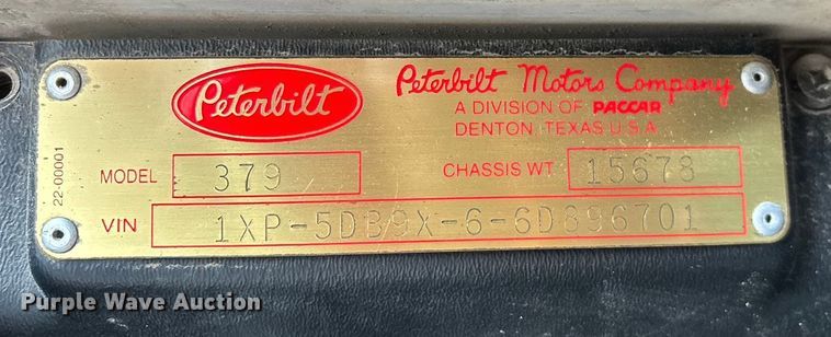 image for item ED2290 2006 Peterbilt 379 semi truck