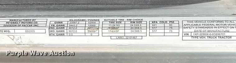 image for item ED2290 2006 Peterbilt 379 semi truck