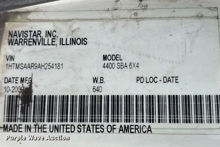 image for item ED2293 2010 International 4400 truck cab and chassis